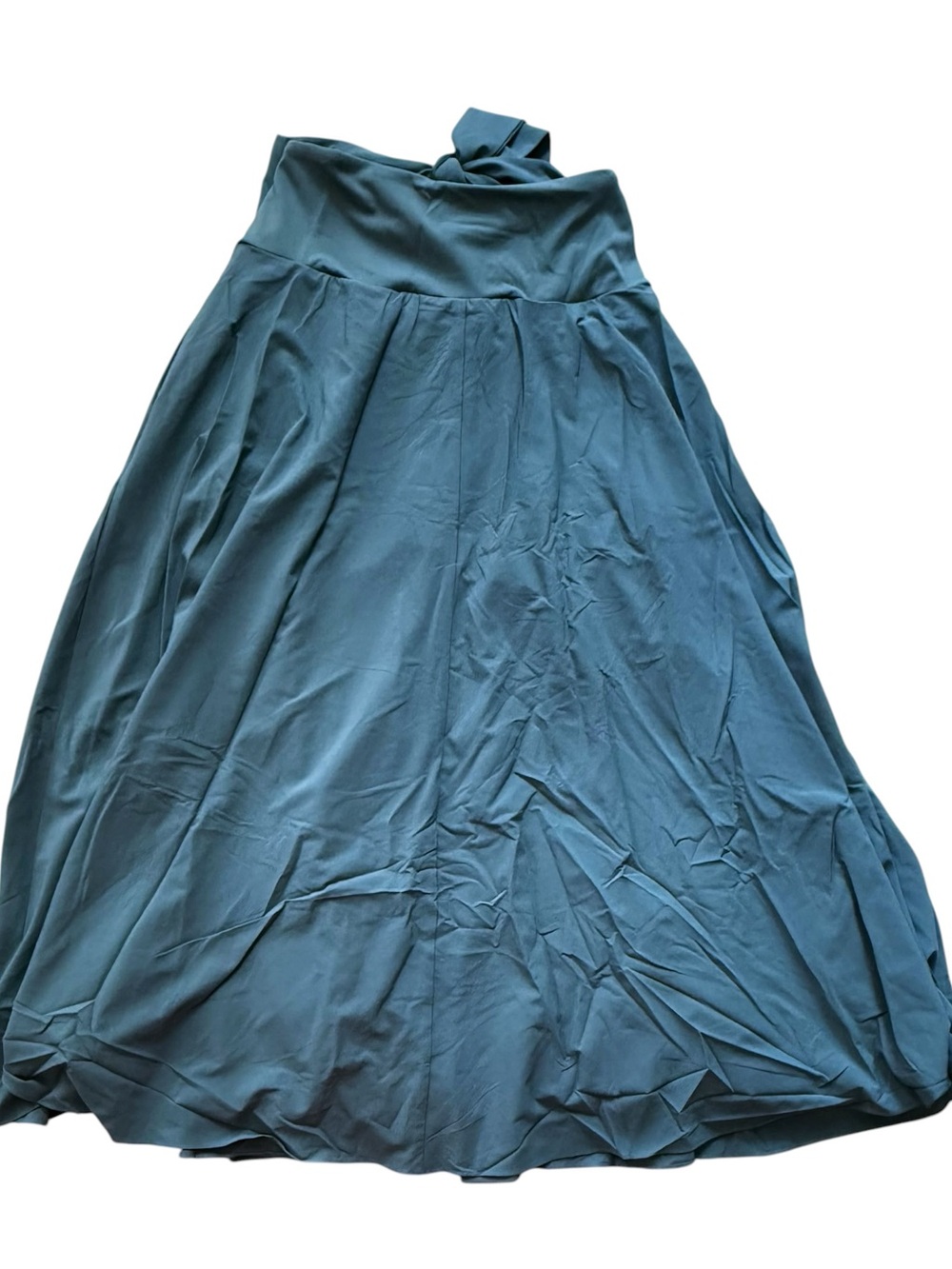 HALARA Teal High Waisted Tie Front A Line Midi Casual Skirt size XS - Picture 3 of 13